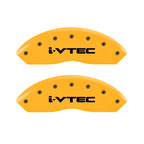 MGP 4 Caliper Covers Engraved Front & Rear I-Vtec Yellow Finish Black Char 2007 Honda Accord