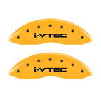 MGP 4 Caliper Covers Engraved Front & Rear I-Vtec Yellow Finish Black Char 2017 Acura MDX