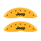 MGP 4 Caliper Covers Engraved Front & Rear Jeep Yellow Finish Black Char 2004 Jeep Grand Cherokee