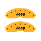 MGP 4 Caliper Covers Engraved Front & Rear Jeep Yellow Finish Black Char 2006 Jeep Wrangler