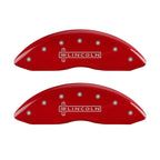 MGP 4 Caliper Covers Engraved Front & Rear Lincoln Red Finish Silver Char 2017 Lincoln Continental