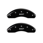 MGP 4 Caliper Covers Engraved Front & Rear MGP Black Finish Silver Char 2014 Chevrolet Express 2500