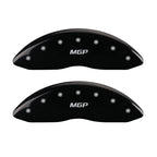 MGP 4 Caliper Covers Engraved Front & Rear MGP Black Finish Silver Characters 2016 Kia Sedona