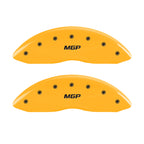 MGP 4 Caliper Covers Engraved Front & Rear MGP Yellow Finish Black Char 2002 Chevy Silverado 1500