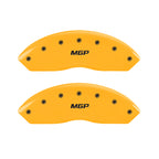MGP 4 Caliper Covers Engraved Front & Rear MGP Yellow Finish Black Char 2007 Cadillac DTS