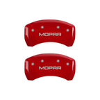 MGP 4 Caliper Covers Engraved Front & Rear MOPAR Red finish silver ch