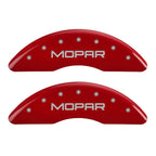 MGP 4 Caliper Covers Engraved Front & Rear MOPAR Red finish silver ch