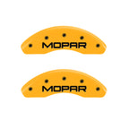 MGP 4 Caliper Covers Engraved Front & Rear MOPAR Yellow finish black ch