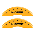 MGP 4 Caliper Covers Engraved Front & Rear MOPAR Yellow finish black ch