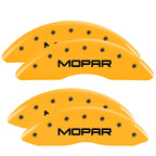 MGP 4 Caliper Covers Engraved Front & Rear MOPAR Yellow finish black ch