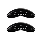 MGP 4 Caliper Covers Engraved Front & Rear MGP Yellow Finish Black Char 2007 Honda Civic