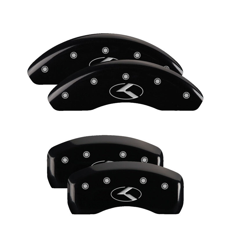 MGP 4 Caliper Covers Engraved Front & Rear MGP Yellow Finish Black Char 2017 Honda Civic