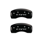 MGP 4 Caliper Covers Engraved Front & Rear MGP Yellow Finish Black Char 2017 Honda Civic
