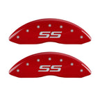 MGP 4 Caliper Covers Engraved Front & Rear Monte Carlo style/SS Red finish silver ch