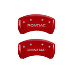 MGP 4 Caliper Covers Engraved Front & Rear Pontiac Red finish silver ch