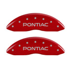 MGP 4 Caliper Covers Engraved Front & Rear Pontiac Red finish silver ch