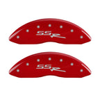 MGP 4 Caliper Covers Engraved Front & Rear SSR Red finish silver ch