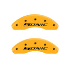 MGP 4 Caliper Covers Engraved Front & Rear Sonic Yellow finish black ch