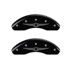 MGP 4 Caliper Covers Engraved Front & Rear Style 1/Chrysler Wing Black finish silver ch