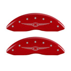 MGP 4 Caliper Covers Engraved Front & Rear Style 1/Chrysler Wing Red finish silver ch