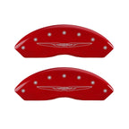 MGP 4 Caliper Covers Engraved Front & Rear Style 2/Chrysler Wing Red finish silver ch