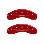 MGP 4 Caliper Covers Engraved Front & Rear Style 2/Chrysler Wing Red finish silver ch