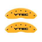 MGP 4 Caliper Covers Engraved Front & Rear Vtech Yellow Finish Black Char 1999 Acura RL
