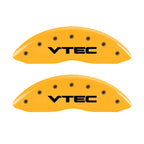 MGP 4 Caliper Covers Engraved Front & Rear Vtech Yellow Finish Black Char 2008 Acura TL