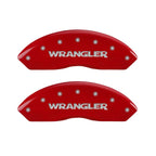 MGP 4 Caliper Covers Engraved Front & Rear WRANGLER Red finish silver ch
