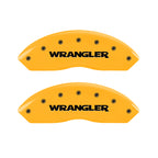 MGP 4 Caliper Covers Engraved Front & Rear Wrangler Yellow Finish Black Char 2003 Jeep Wrangler