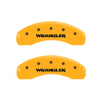 MGP 4 Caliper Covers Engraved Front & Rear Wrangler Yellow Finish Black Char 2003 Jeep Wrangler