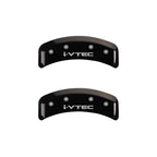 MGP 4 Caliper Covers Engraved Front & Rear i-Vtec Black finish silver ch