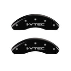 MGP 4 Caliper Covers Engraved Front & Rear i-Vtec Black finish silver ch