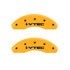 MGP 4 Caliper Covers Engraved Front & Rear i-Vtec Yellow finish black ch