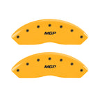 MGP Front set 2 Caliper Covers Engraved Front MGP Yellow finish black ch