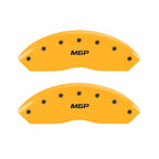 MGP Front set 2 Caliper Covers Engraved Front MGP Yellow finish black ch