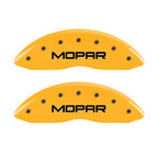 MGP Front set 2 Caliper Covers Engraved Front MOPAR Yellow finish black ch