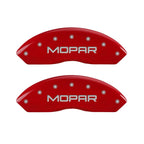 MGP 4 Caliper Covers Engraved Front and Rear: Red Powder Coat Finish, Silver Characters
