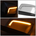 18-21 Volvo VNL Hood Mirror w/ Amber LED Turn Signals - Chrome