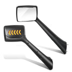 2013-2021 Peterbilt 579/587 Kenworth T680 Chevron Arrow Style LED Turn Signal Hood Mirror - Black