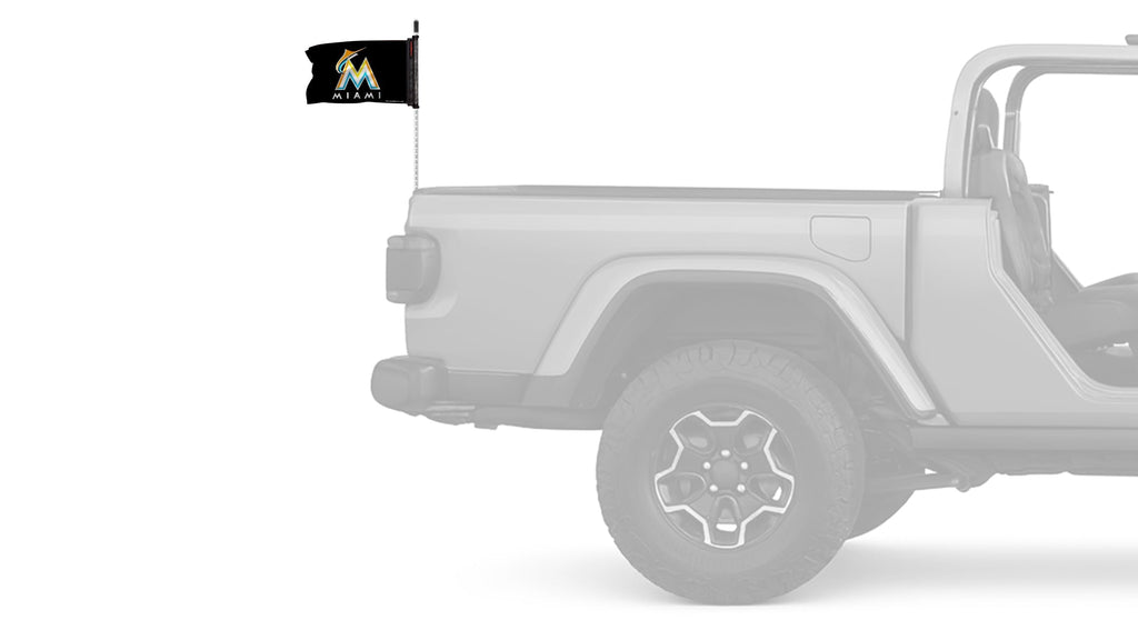 Miami Marlins 11"x17" Forever Wave Flag for Jeep Wrangler JL 2-Door 2018-Present