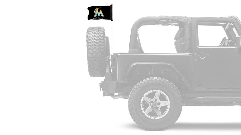 Miami Marlins 11"x17" Forever Wave Flag for Jeep Wrangler JL 2-Door 2018-Present