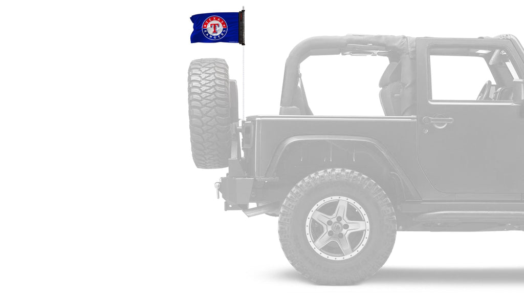 Texas Rangers 11"x17" Forever Wave Flag for Jeep Wrangler JKU 4-Door 2007-2018