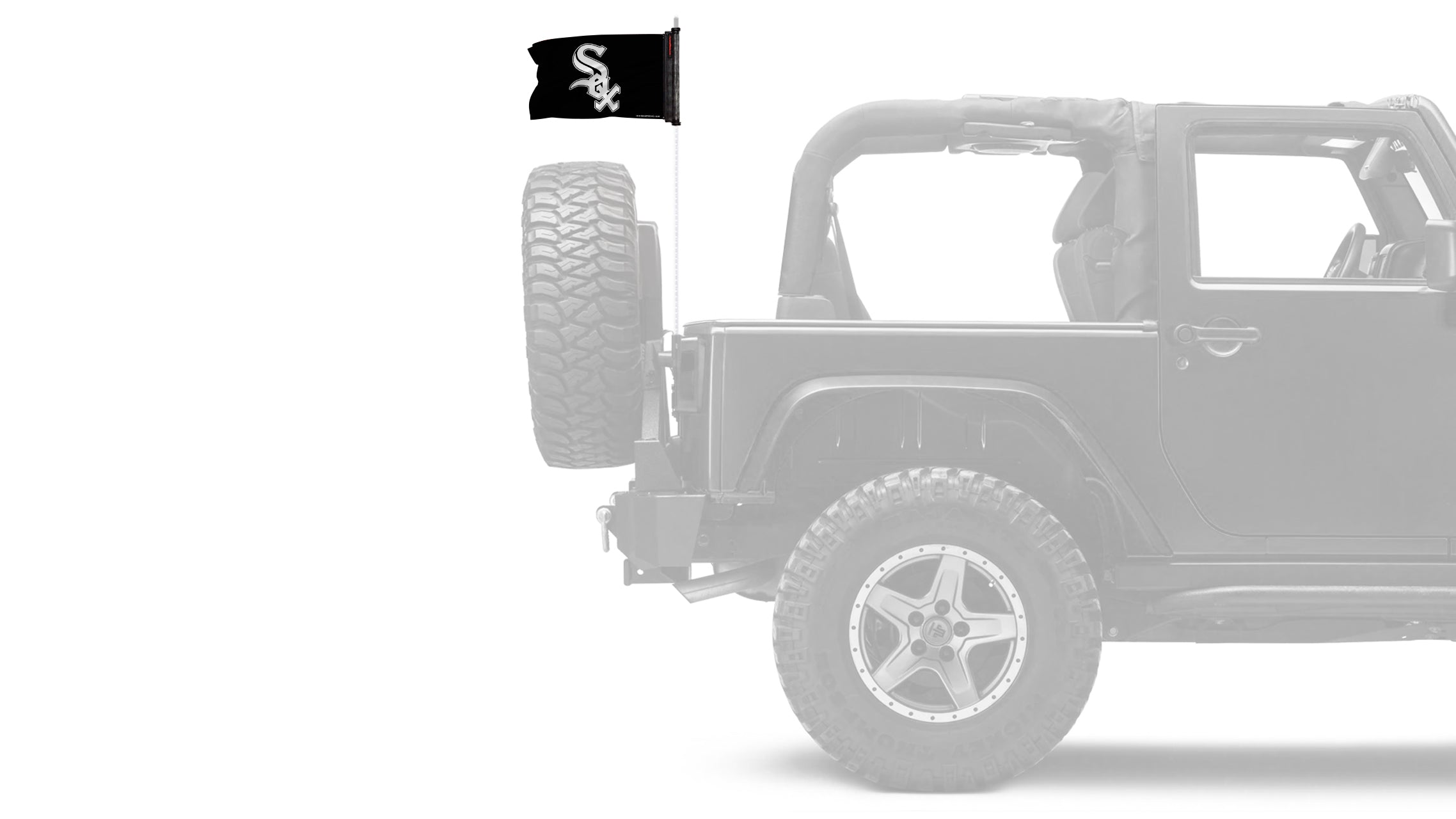 Chicago White Sox 11"x17" Forever Wave Flag for Jeep Wrangler CJ-7 and CJ-8 1976-1986