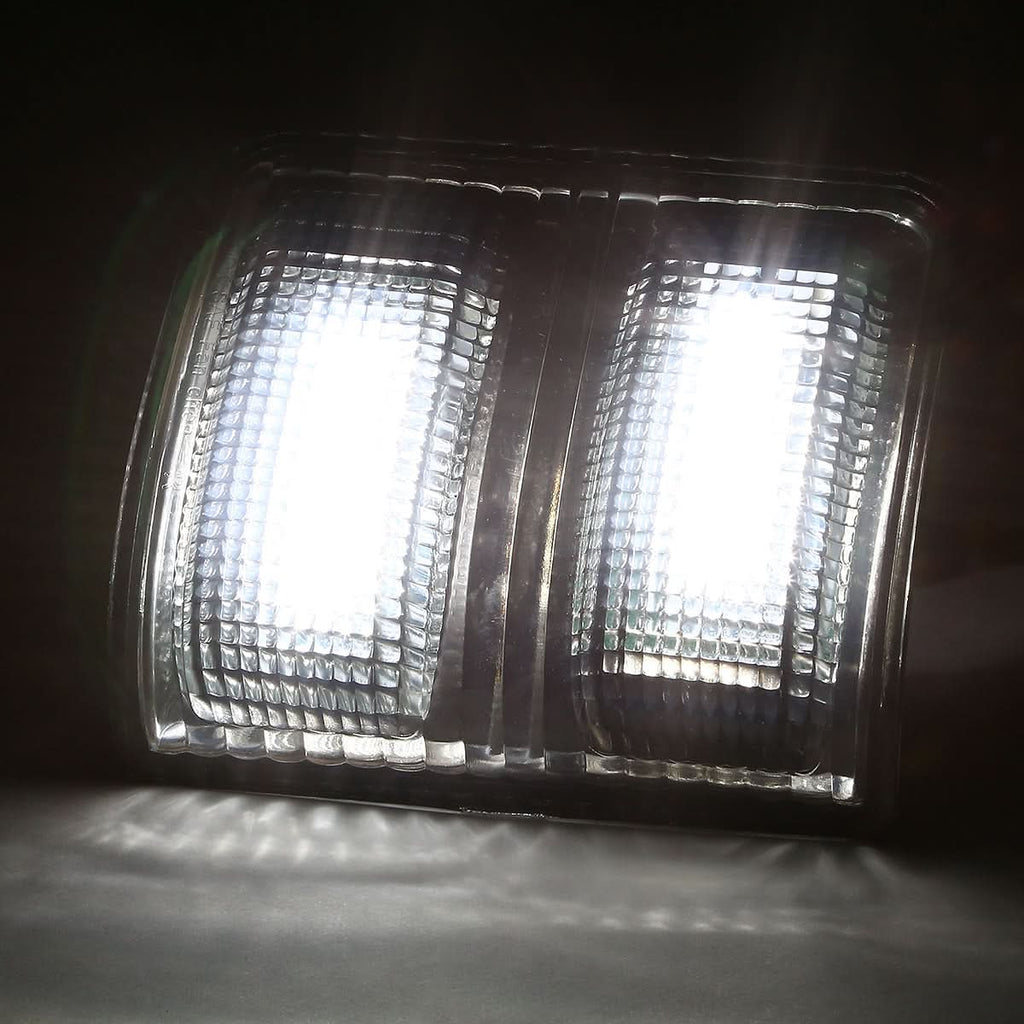 08-15 Ford Super Duty Towing Mirror Side Light Pair Smoke/White LED