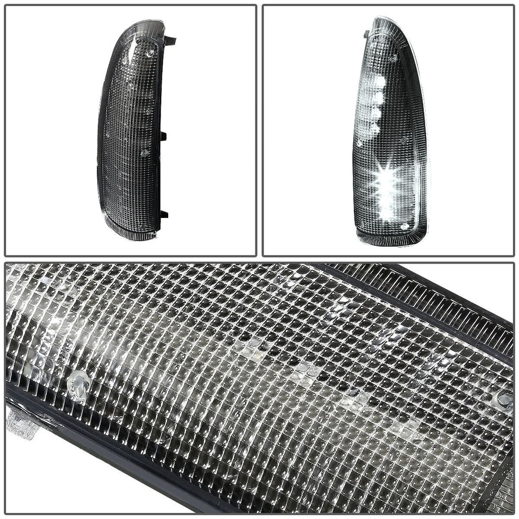 00-07 Ford F-250 F-350 Towing Mirror Side Light Pair Black/White LED
