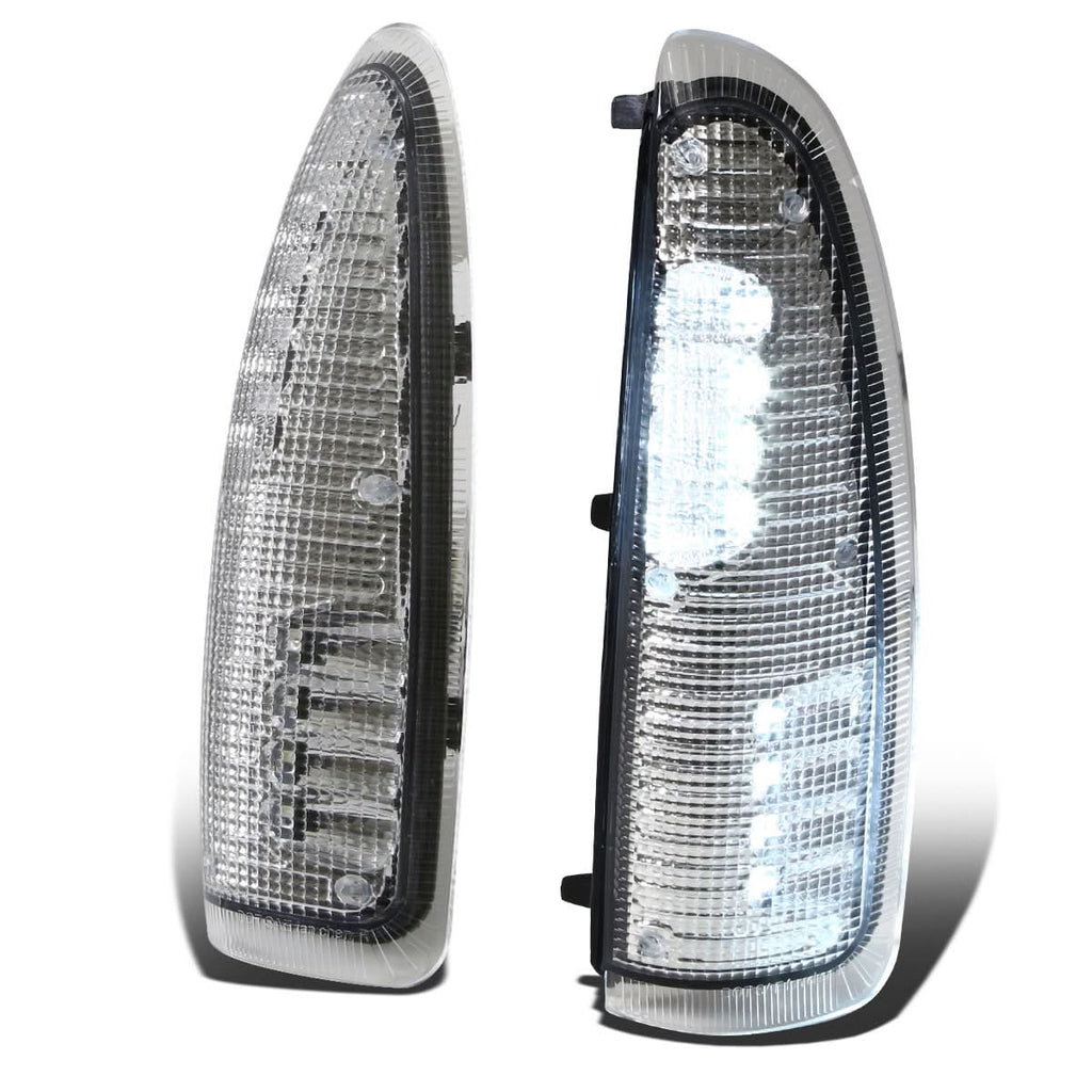 00-07 Ford Super Duty Towing Mirror Side Lights Chrome White LED