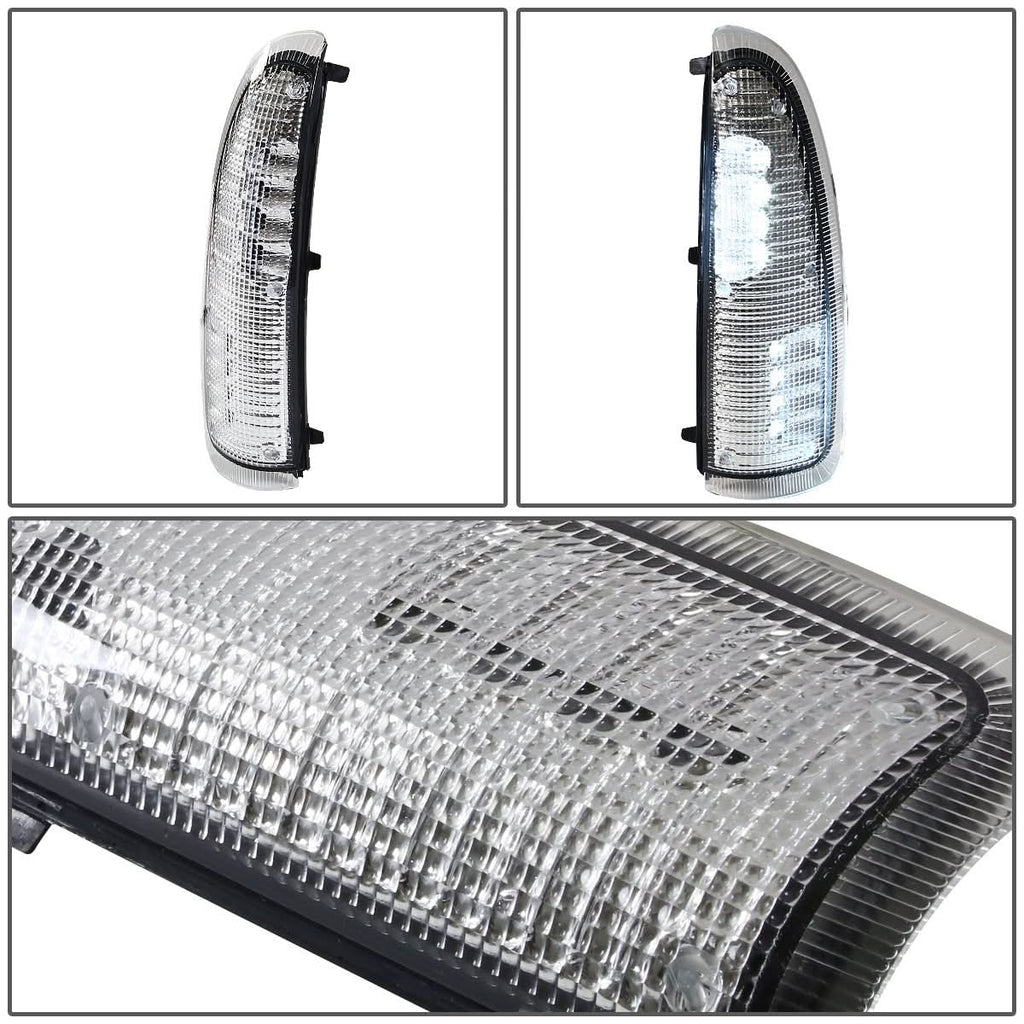 00-07 Ford Super Duty Towing Mirror Side Lights Chrome White LED