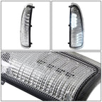 00-07 Ford Super Duty Towing Mirror Side Lights Chrome White LED
