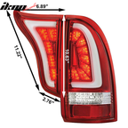 2005-2015 Toyota Tacoma CR Clear Lens Red Housing LED Tail Lights 4PC